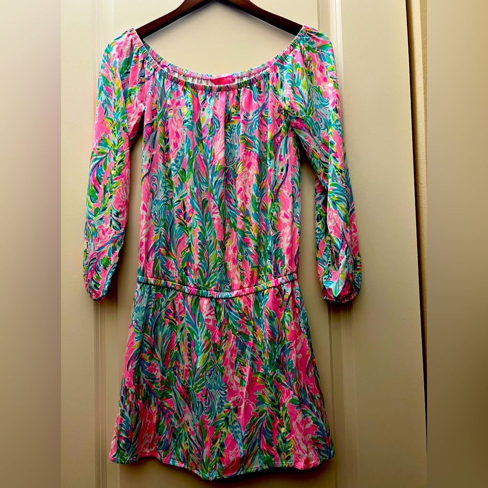 Lilly Pulitzer Pink and Blue Tropical Dress